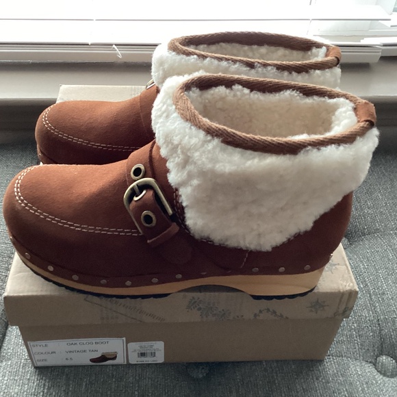 Free People Oak Genuine Shearling Clog Boot (Women) 6.5M - Picture 1 of 13